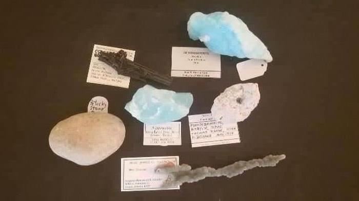A small selection of the rare minerals