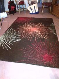 Star Burst Wool Rug With Viscose Detail (5X8)