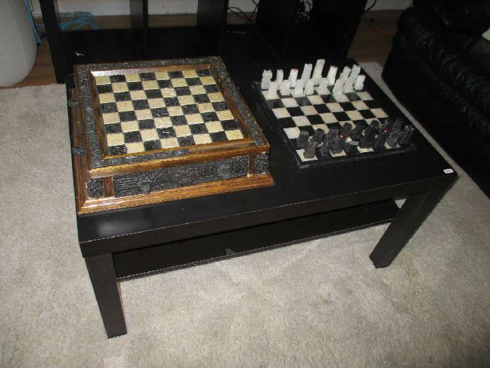 COFFEE TABLE, CHESS SETS