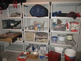 SHELVING, SLEEPING BAGS, HOUSEHOLD