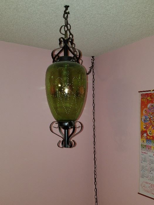 Awesome vintage swag lamp, works too!