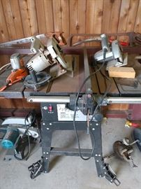 workshop tools, power tools, circular saw, table saw