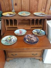 collector plates, secretary desk