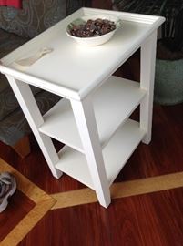 White 3 Level End Table $ 40.00