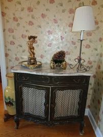 small marble topped foyer table