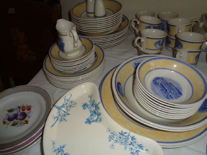 one of several sets of dishes