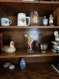 Pill Crushers, Carved Ducks, and Carved Pharmacist Figurines