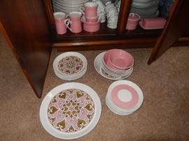 1970's pink china set