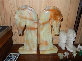 Many vintage stone book ends