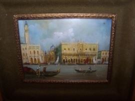 MINIATURE PAINTING ON VENICE VERY  FINELY PAINTING 
