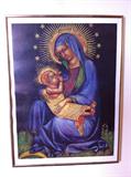 Framed poster of madonna and child 1993.