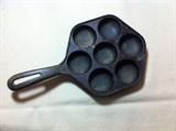 Aebleskiver Skillet was made in Norway. 7 Cup Muffin Danish Pancake. these are great fun to make for breakfast. This is used and in very good condition and is seasoned and ready to cook.