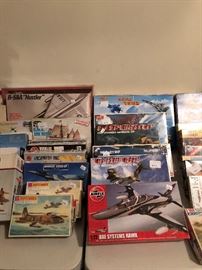 Over 100 airplane, ship, and car models
