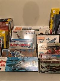 Over 100 airplane, ship, and car models