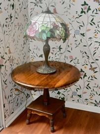 Accent Table and Tiffany Style Lamp