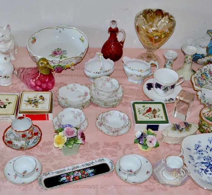 Tables of Vintage Ceramics and Glassware