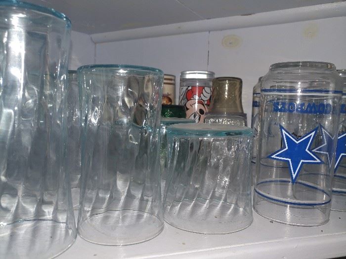 glass ware, cowboys