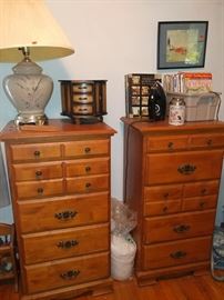 chest of drawers, quilting magazines, iron