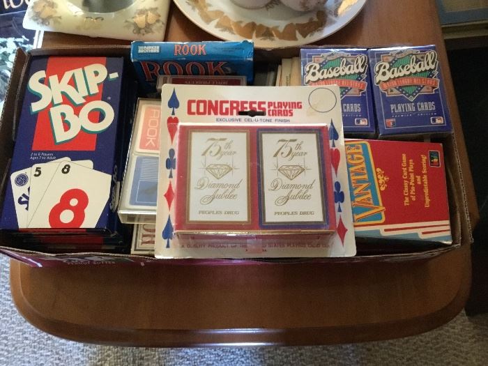 Box full of playing cards - great selection