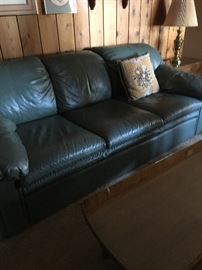Green leather Sofa and Love Seat BUY IT NOW FOR BOTH $600