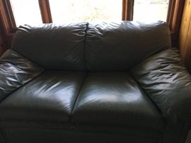 Green leather Sofa and Love Seat BUY IT NOW FOR BOTH $600