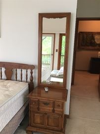 Nightstand with Tall Mirror attached 22"l x 17"w x 23"h Mirror adds 48" BUY IT NOW $58