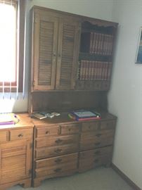 6 drawer Dresser with Book shelf desk like hutch 44 L x 18W x 80H with hutch Buy It NOW $60