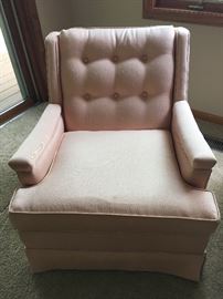 2 Salmon Upholstered Chairs BUY IT NOW $30 Each