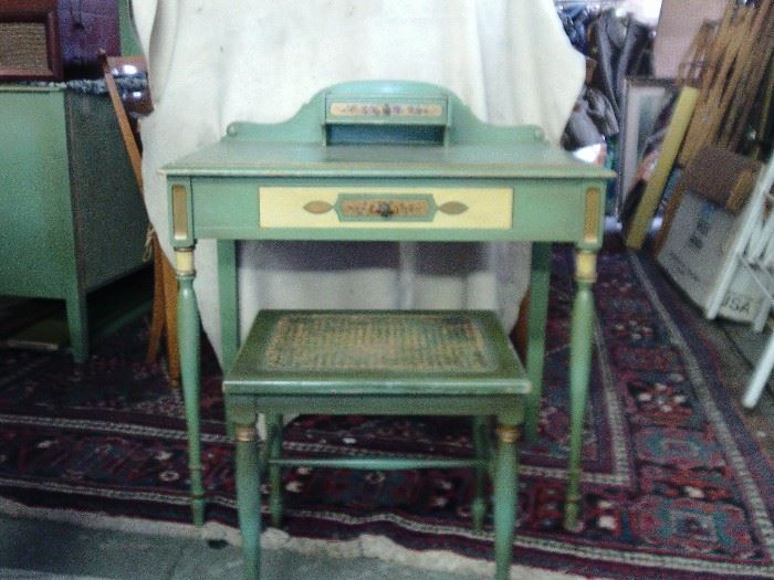 VANITY TABLE WITH BENCH  PART OF 7PC COTTAGE STYLE BEDROOM SET. $795.00