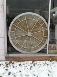 ROUND STAINED GLASS WINDOW. $395.00