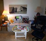 SLEEPER SOFA, Twin size, leather reclining swivel chair