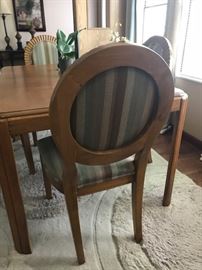 Back of dining chairs