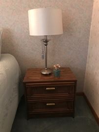 Nightstands - one of two and one of two matching lamps