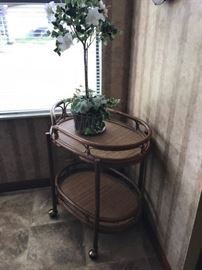 Tea cart and faux floral