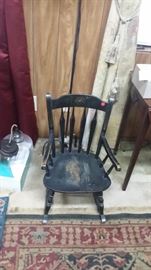 Antique arrow back child's rocker with original paint.  Must see !