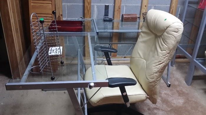 Iron and Glass Desk in perfect condition purchased from a very high end Office Furniture store.