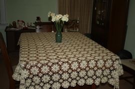 Hand Crocheted Rectangular Tablecloth