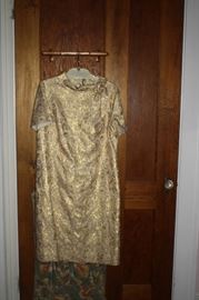 Gold Brocade Dress, size 16