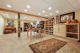 Antique library table, antique headboard which was repurposed into a wall hanging (includes headboard pieces), TV cabinet ONLY for sale