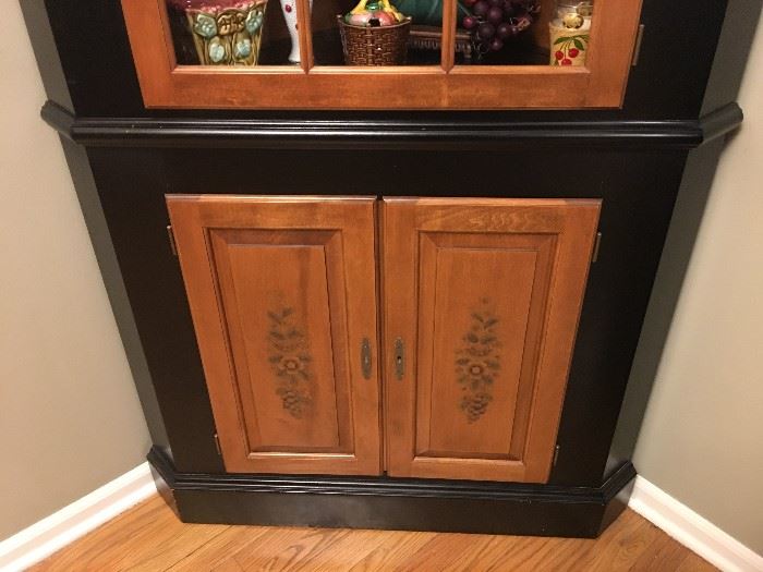 Bottom half of two-tone corner cabinet