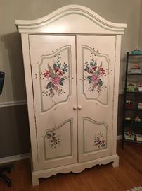 Hand painted storage armoire