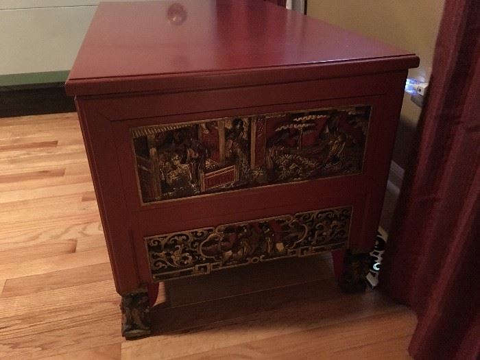 Side view of cedar chest