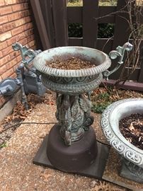 Fabulous metal garden urn (1 of 2)