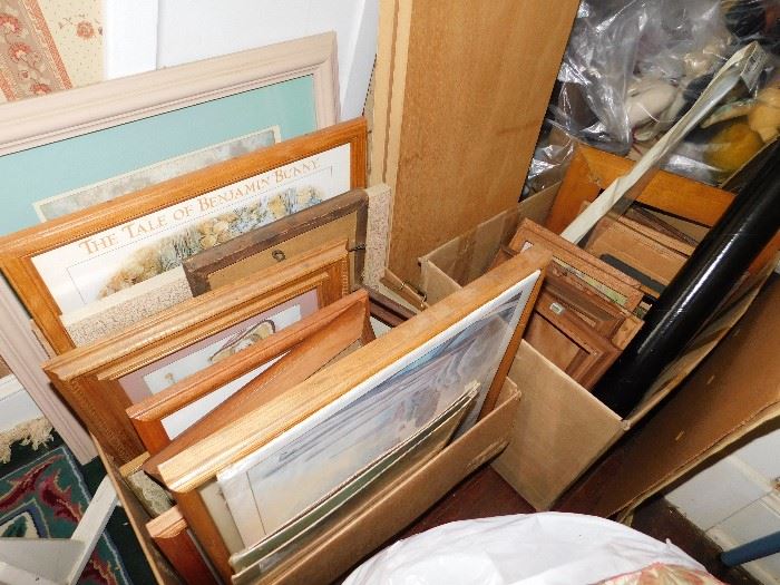 TONS of art , picture frames. 