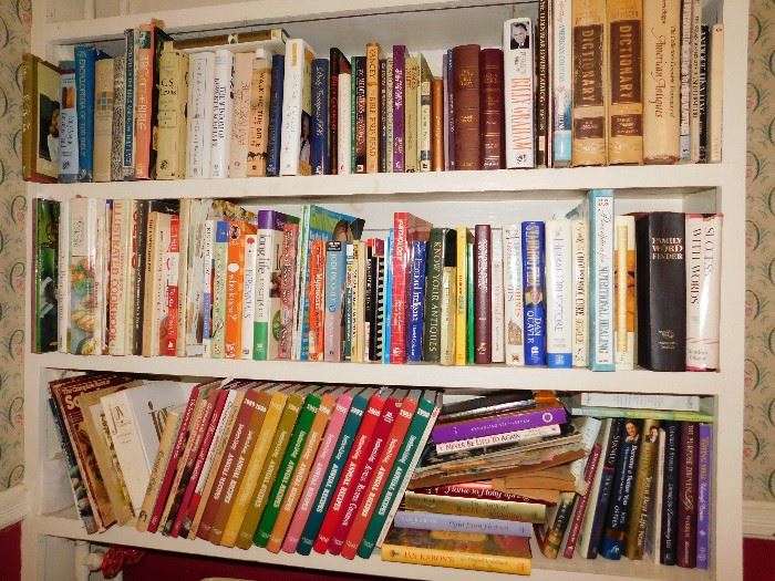 Bookshelf full of books. 
