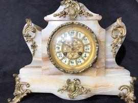 French Japy Freres Onyx Mantle Clock