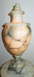 Antique Hand Carved Italian Alabaster Urn Lamp
