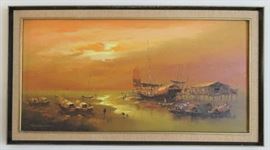 Vintage Oil Painting by Famous Chinese Hong Kong Artist, Mr. Fung Sau Fung