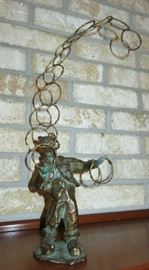 1969 Signed Curtis Jere Bronze Juggler Clown Sculpture  