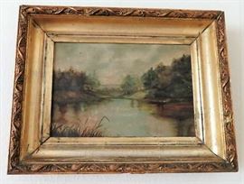 1800's Framed Oil Painting on Canvas